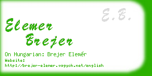 elemer brejer business card